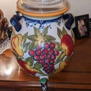 Tabletops Gallery TELLINA 3.8 Gallon Large Beverage Crock Dispenser/Planter Pot